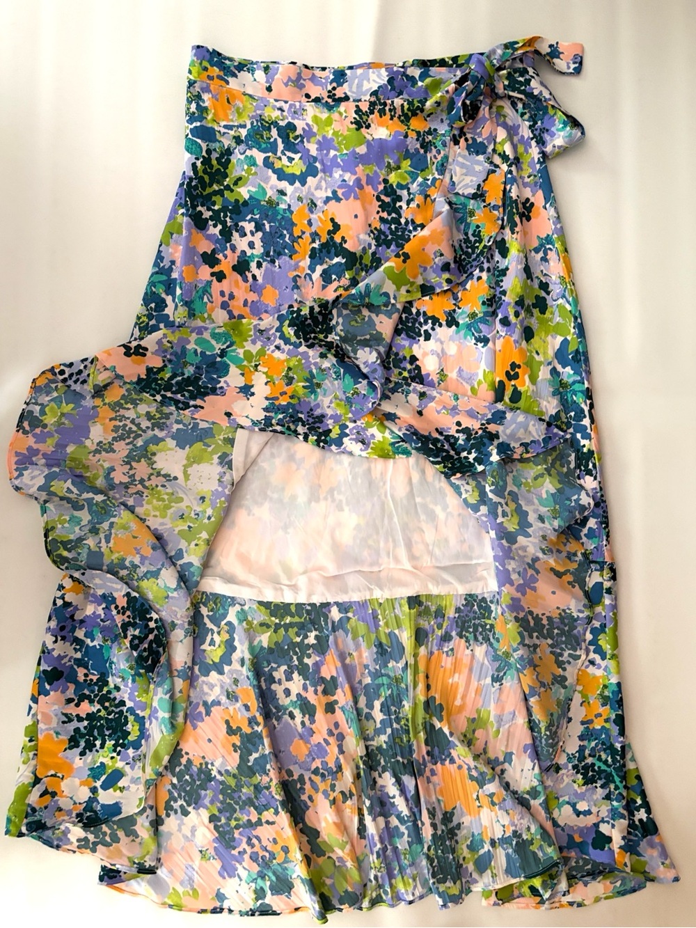 Maeve Anthropologie Ruffled Wrap Maxi Skirt In
Green Floral size Large - Picture 6 of 15